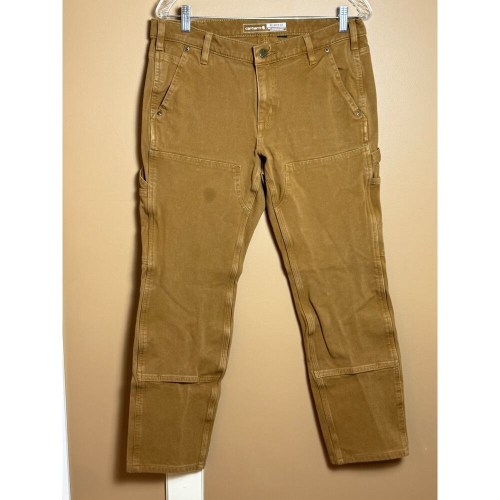 Carhartt Double Knee Pants Mens Size 32x29 Brown Relaxed Fit Rugged Flex